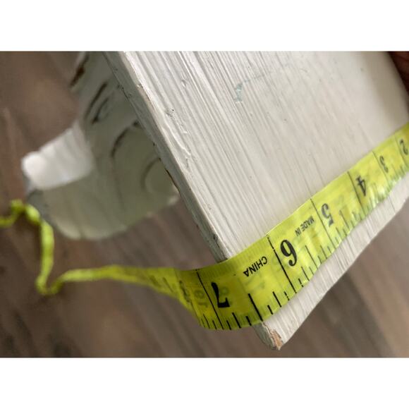 Large Hand Carved White Wood Rustic Corbel  Wall Shelf Approximately 15" High - Picture 10 of 11